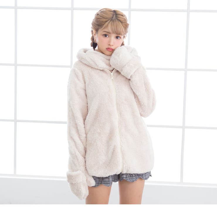 ネックウォーマー&ミトン4wayボアパーカーチュニック MaR CS[品番