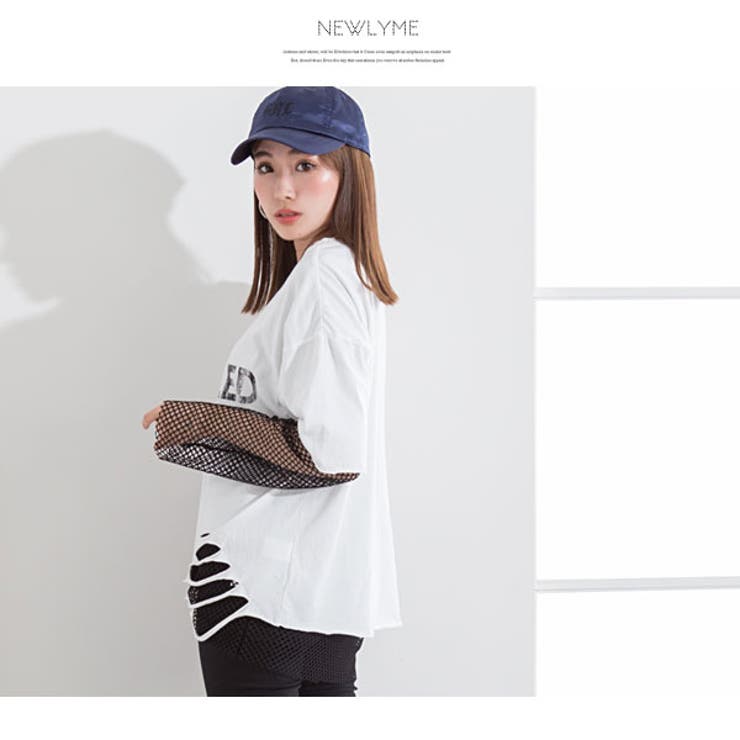 メッシュトップス ブロークンTシャツ2点セット 秋 | 夢展望 | 詳細画像5 