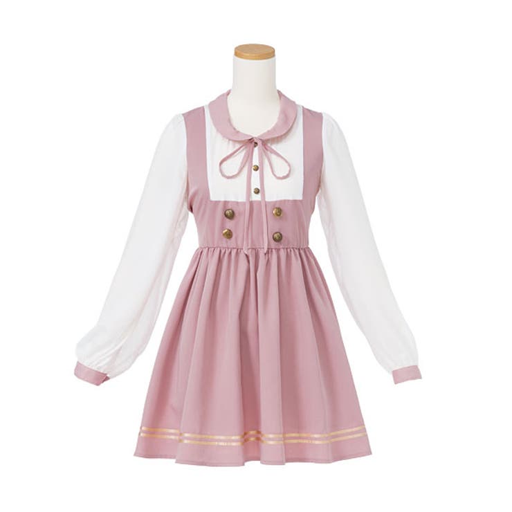 ボウタイリボン付きブラウス Amp ジャンスカレイヤード風ワンピース Mar Fn 品番 Yu 夢展望 ユメテンボウ のレディースファッション通販 Shoplist ショップリスト