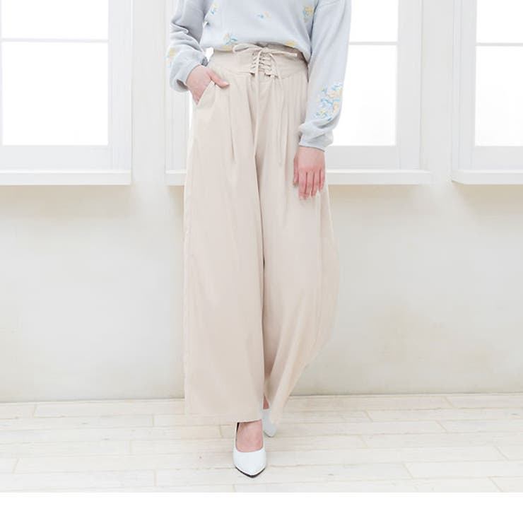 ウエストレースアップワイドパンツ|NL|CS||][品番：YU000040650