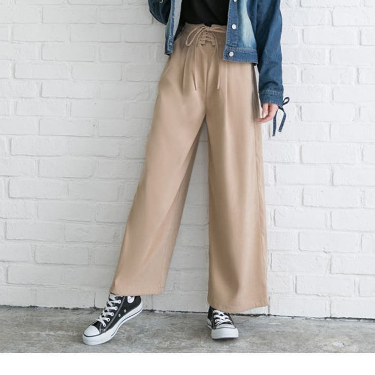 ウエストレースアップワイドパンツ|NL|CS||][品番：YU000040650