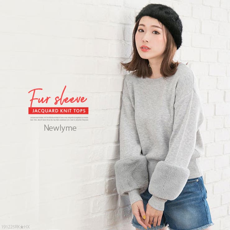 ファースリーブジャガードニットトップス|NL|CS||][品番