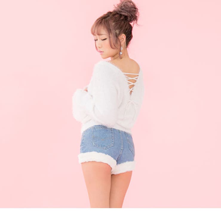 裾ファーデニムショートパンツ|DB|LX|SE||][品番：YU000040907]｜夢