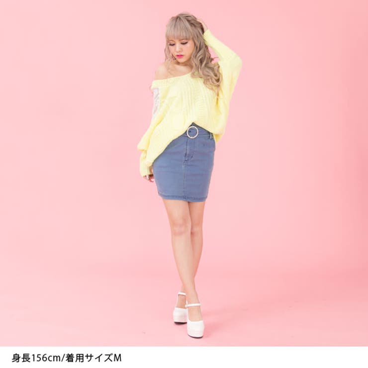 [ストレッチデニムキラキラベルト付ミニスカート|DB|LX|SE||] | 夢展望 | 詳細画像2 