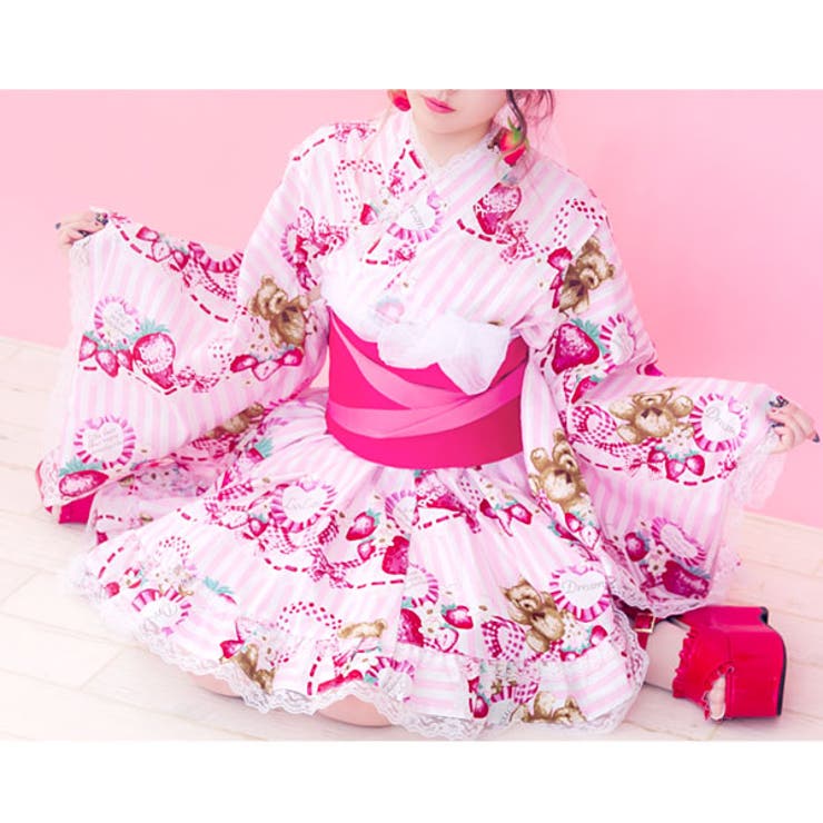 くまストロベリードレス浴衣|DML|PR|SW][品番：YU000041366]｜夢展望