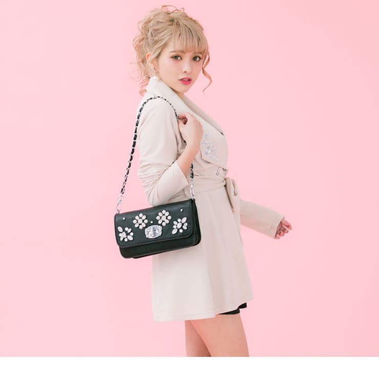 ビジュー襟キラキラボタントッパージャケット|DB|LX|SE||][品番