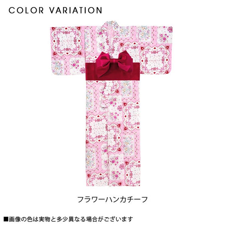 夢展望 dearmylove 浴衣 ハンカチーフ柄 フラワー ピンク 浴衣 フラワー ハンカチーフ柄[品番：YU000041368]｜夢展望