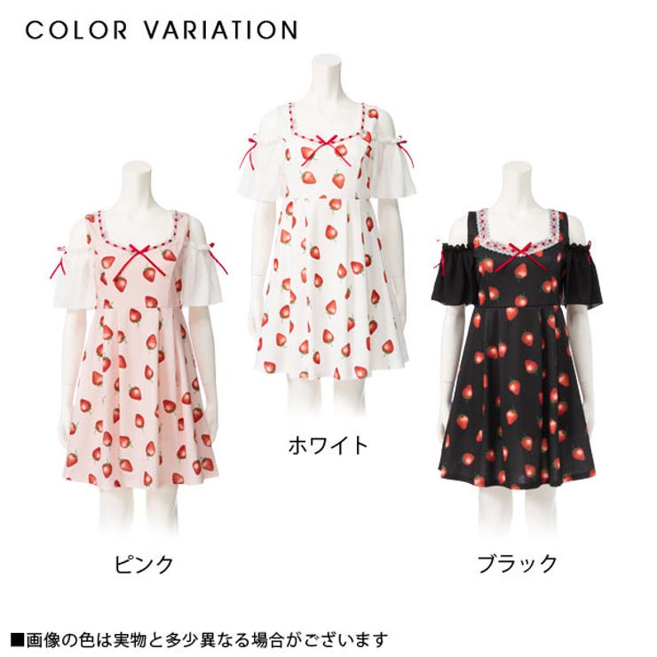 いちご柄フリル袖カットソーワンピース|DML|PR|SW||][品番