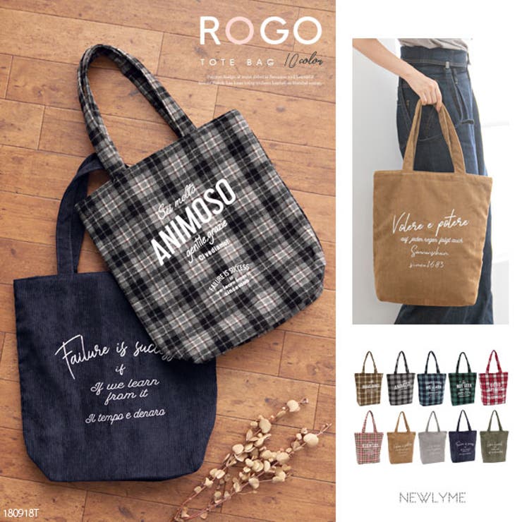 トートバッグ ロゴ チェック[品番：YU000041894]｜夢展望