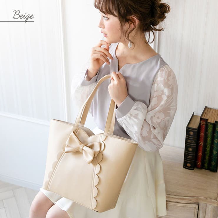 モリリン寝具SAMANTHAVEGA スカラップトートバッグ(モカ)