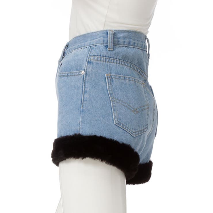 ショートパンツ 裾ファー デニム[品番：YU000042102]｜夢展望（ユメテンボウ）のレディースファッション通販｜SHOPLIST（ショップリスト）