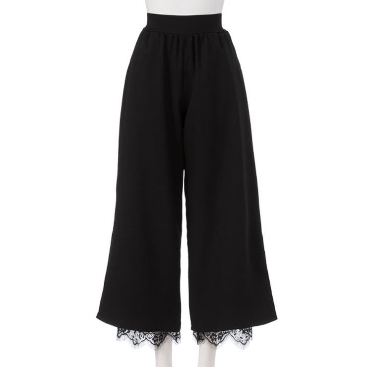 ＊美品＊エラ♡ワイドパンツ　スカラップ ワイドパンツ スカラップ レース[品番：YU000042247]｜夢展望