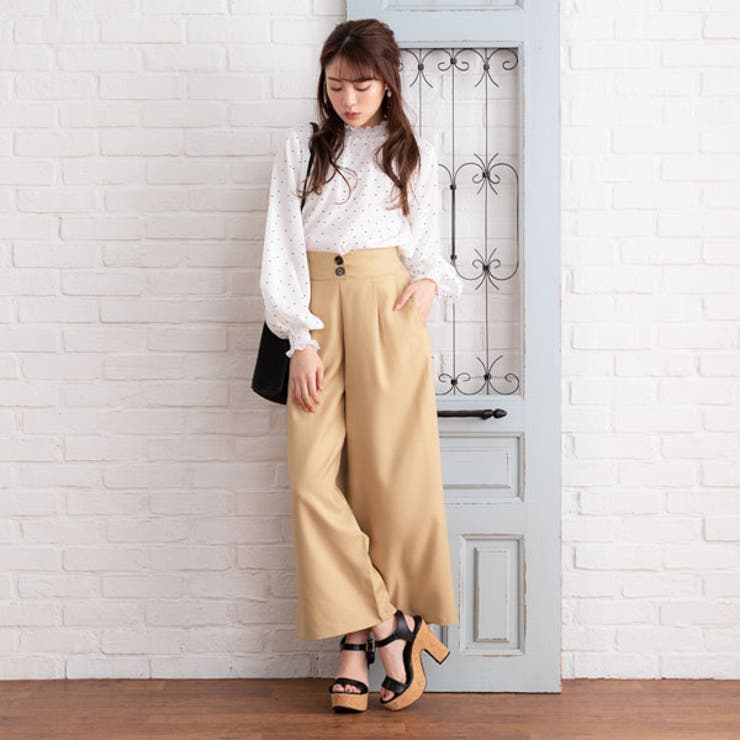 ベージュ | ワイドパンツ 2WAY サス付 | 夢展望