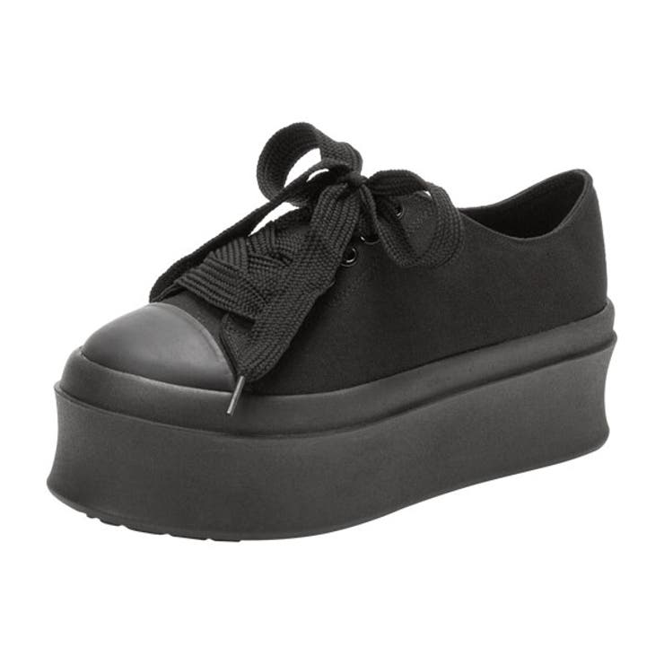 ブラック×黒底 | スニーカー オリジナル 厚底 | 夢展望