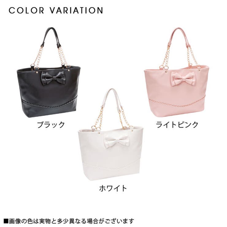 トートバッグ A4サイズ対応 リボン[品番：YU000042943]｜夢展望
