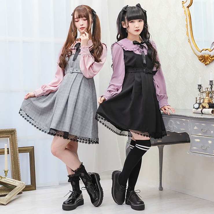 ワンピース ジャンスカ 重ね着風 品番 yu000043656 夢展望 ユメテンボウ のレディースファッション通販 shoplist ショップリスト