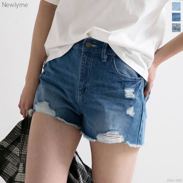 ショートパンツ クラッシュ デニム[品番：YU000044050]｜夢展望