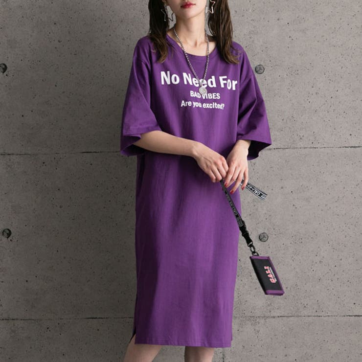ワンピース オーバーサイズ Tシャツ[品番：YU000044150]｜夢展望