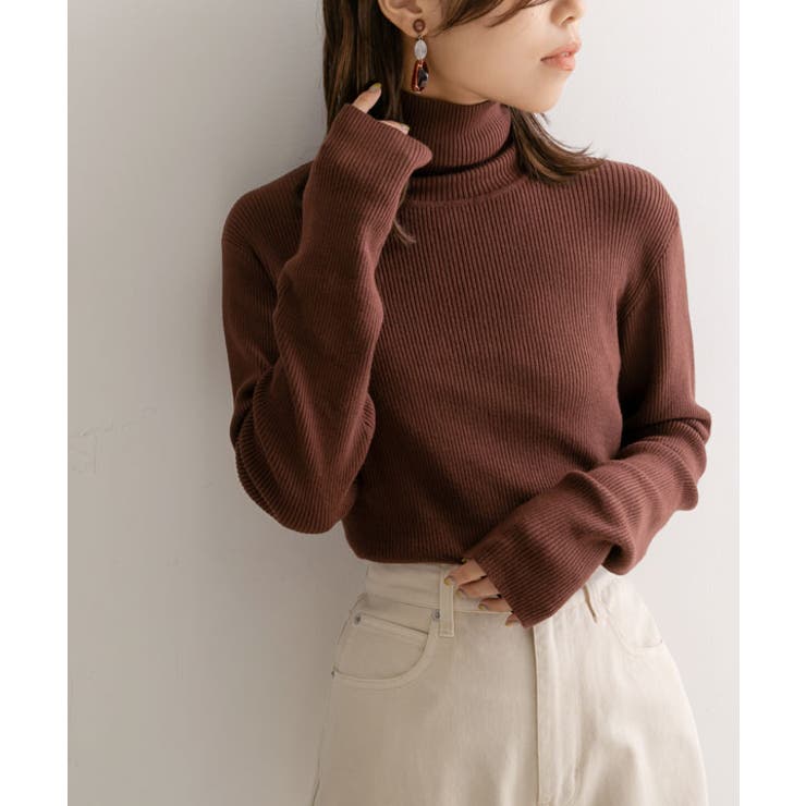 洗えるシルクタッチリブタートルニット|NL|CS||][品番：YU000044491