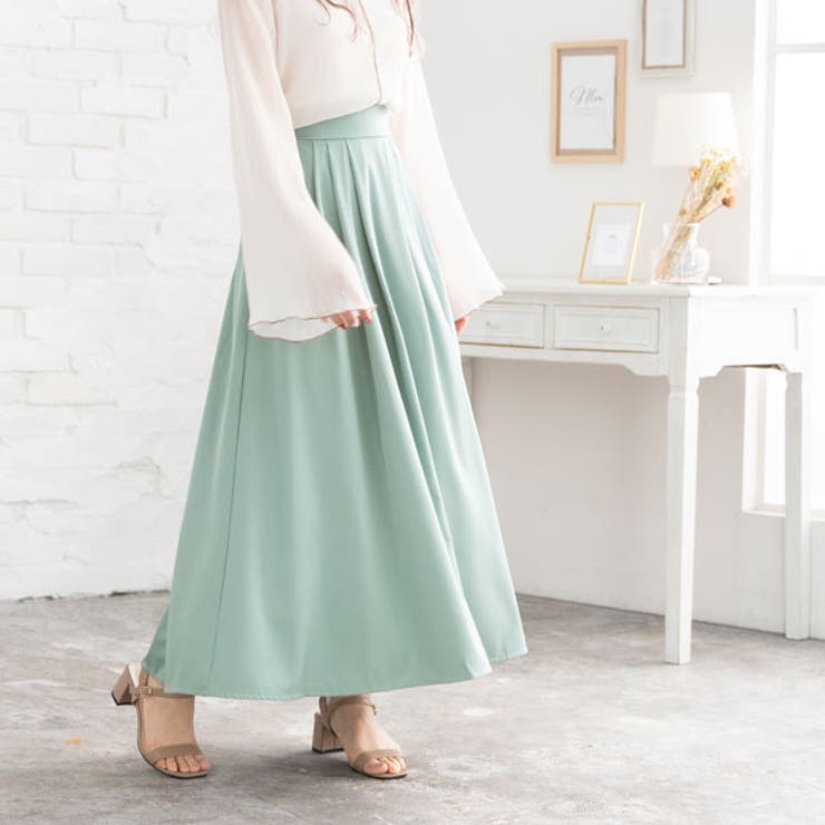 韓国ギャザータックフレアマキシスカート 韓国ファッション オルチャン 夢展望 | 夢展望 | 詳細画像9 