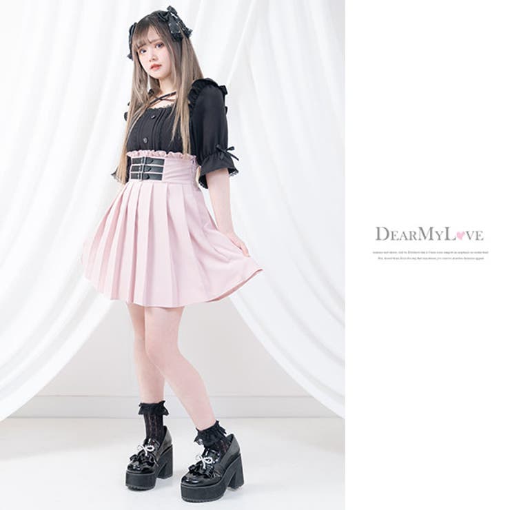 3連バックルベルトプリーツスカート 韓国 オルチャン 夢展望 | DearMyLove | 詳細画像12 