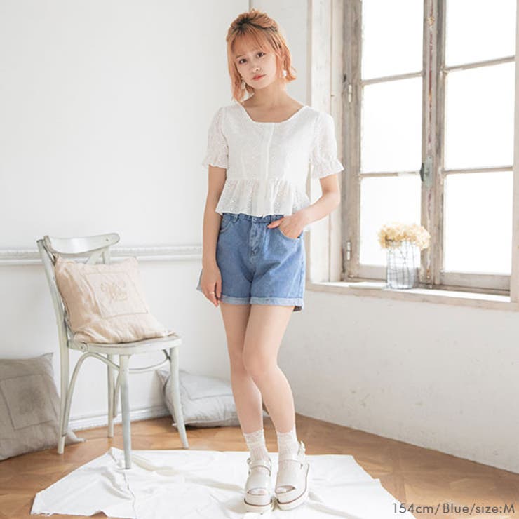 ロールアップデニムショートパンツ 韓国 オルチャン 夢展望 品番 Yu 夢展望 ユメテンボウ のレディースファッション通販 Shoplist ショップリスト
