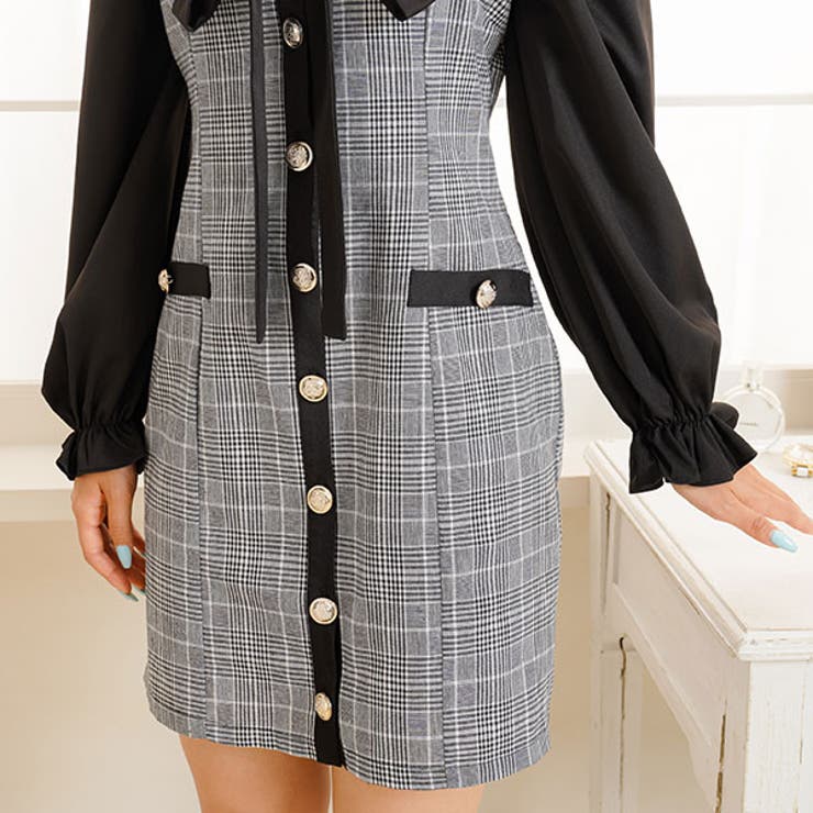 上品チェックバイカラーワンピース 韓国 オルチャン 夢展望 品番 Yu 夢展望 ユメテンボウ のレディースファッション通販 Shoplist ショップリスト