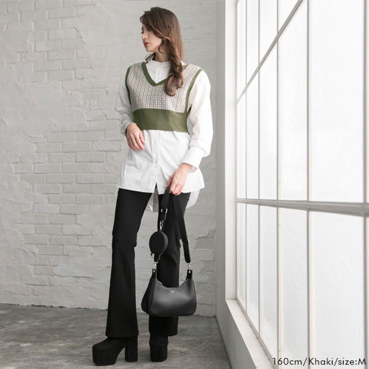 【前後2WAY】幾何学柄レースアップビスチェ 韓国 オルチャン 夢展望 | 夢展望 | 詳細画像6 