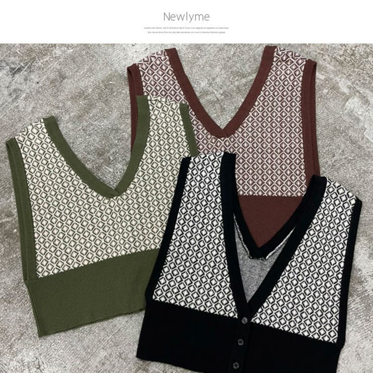 【前後2WAY】幾何学柄レースアップビスチェ 韓国 オルチャン 夢展望 | 夢展望 | 詳細画像11 