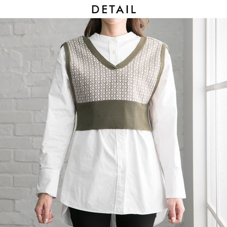 【前後2WAY】幾何学柄レースアップビスチェ 韓国 オルチャン 夢展望 | 夢展望 | 詳細画像14 