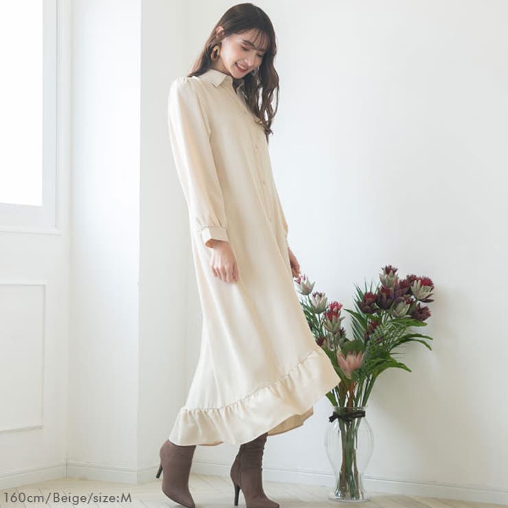 フィッシュテールロングシャツワンピース 韓国 オルチャン 夢
