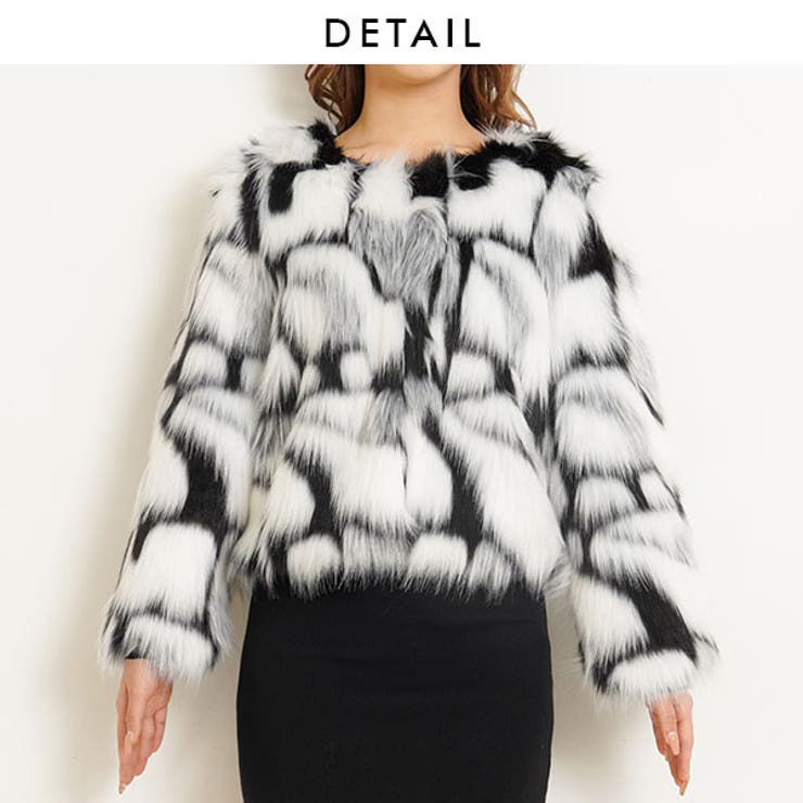 ミックスフェイクファーコート 韓国 オルチャン 夢展望[品番