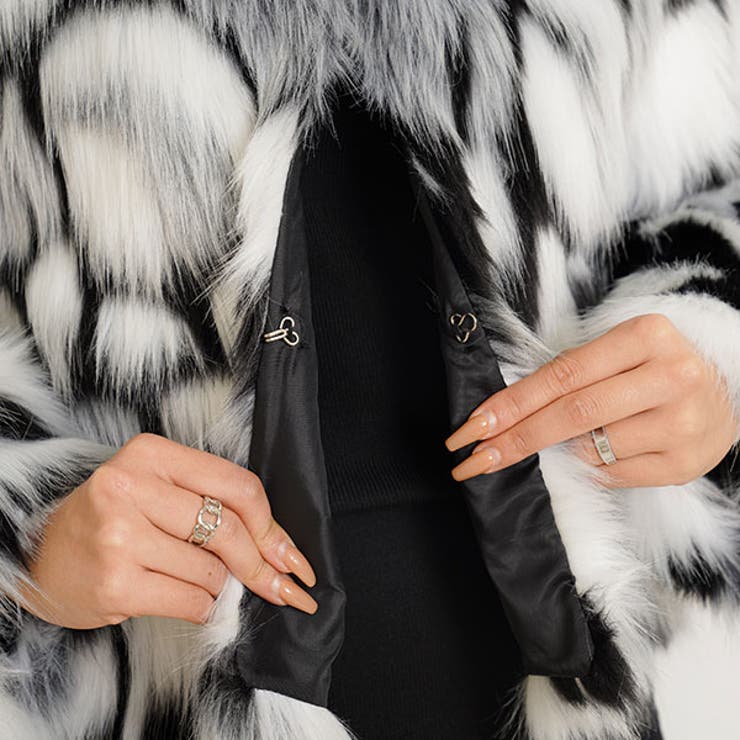 ミックスフェイクファーコート 韓国 オルチャン 夢展望[品番