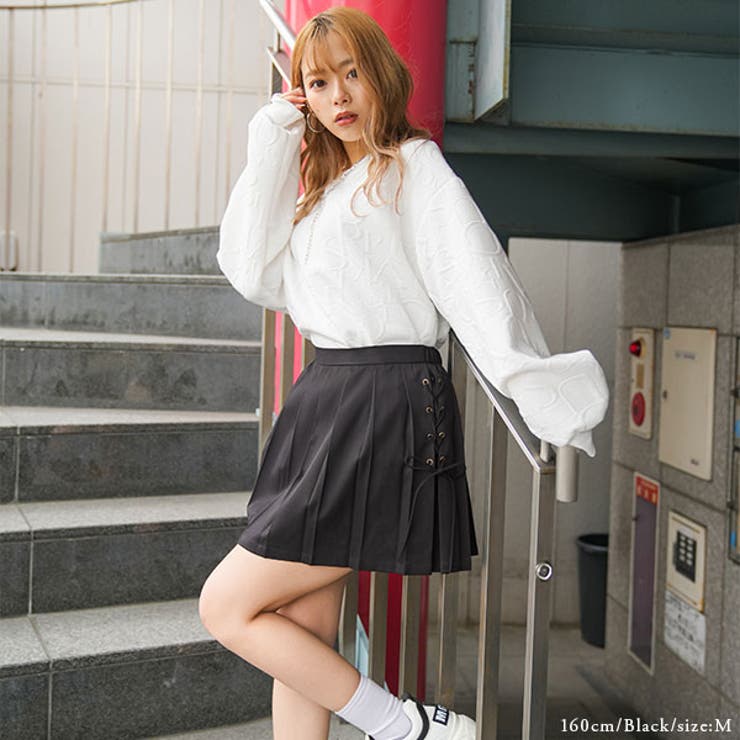 ファッションなデザイン レースアッププリーツミニスカパン【M～3L】 韓国 オルチャン 夢 3.1 Phillip Lim