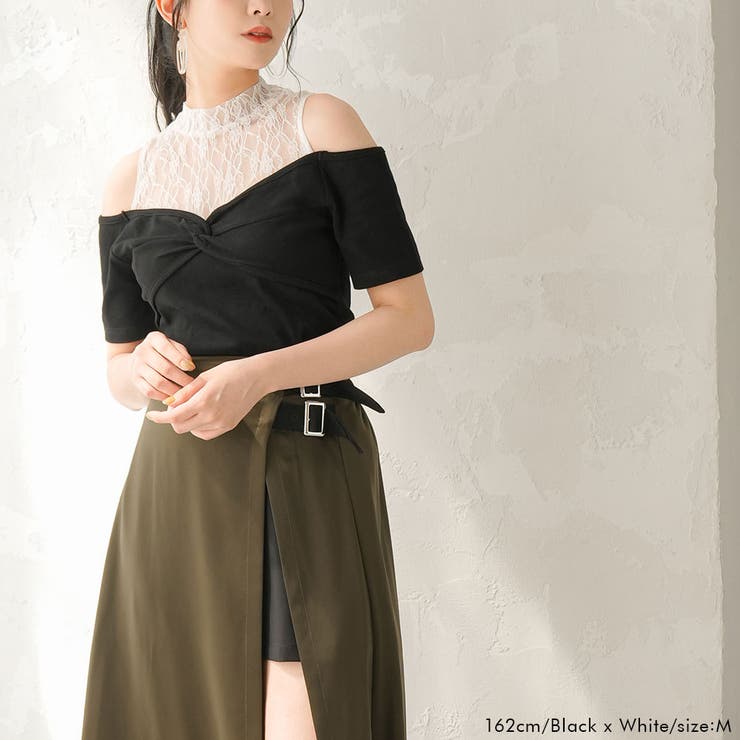 レースレイヤードテレコリブトップス 韓国 夢展望 | 夢展望 | 詳細画像5 