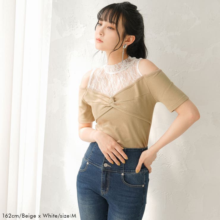 レースレイヤードテレコリブトップス 韓国 夢展望 | 夢展望 | 詳細画像10 
