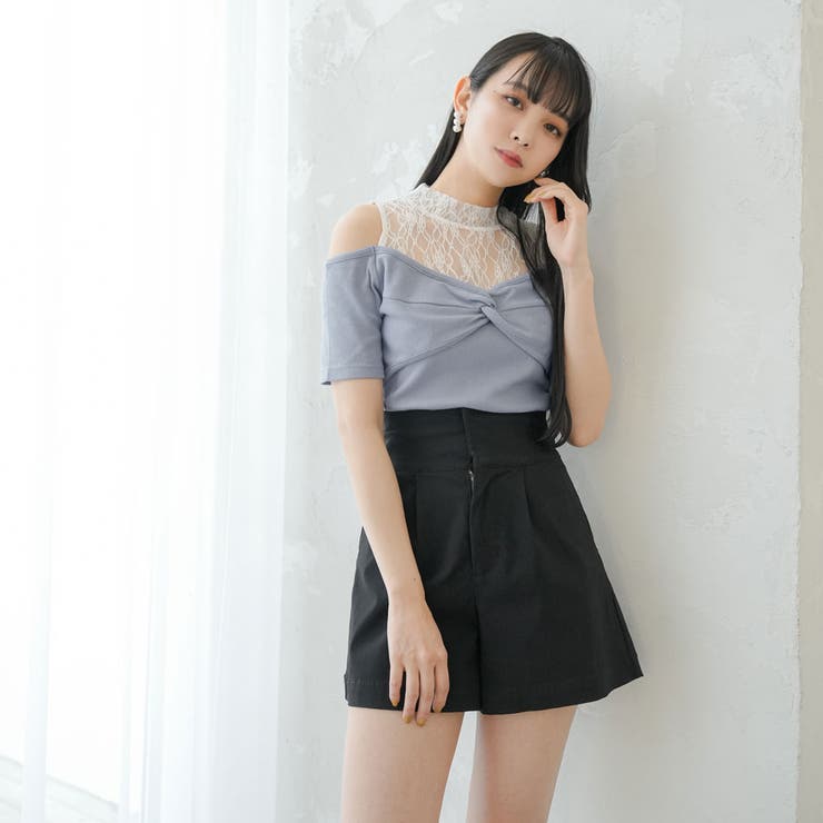 レースレイヤードテレコリブトップス 韓国 夢展望 | 夢展望 | 詳細画像14 