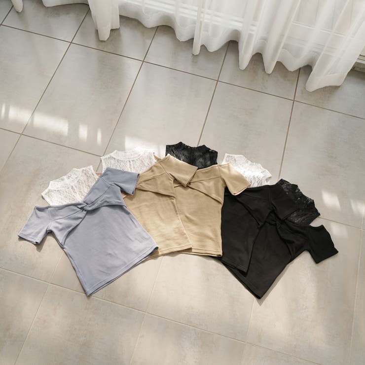 レースレイヤードテレコリブトップス 韓国 夢展望 | 夢展望 | 詳細画像16 