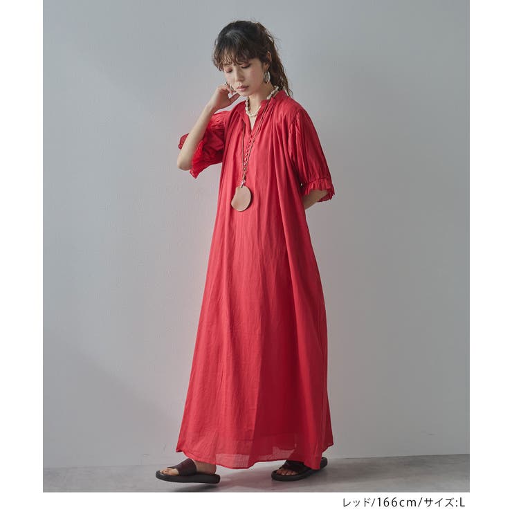 インド綿スキッパーロングワンピース 韓国 夢展望 bohmal | 夢展望 | 詳細画像8 