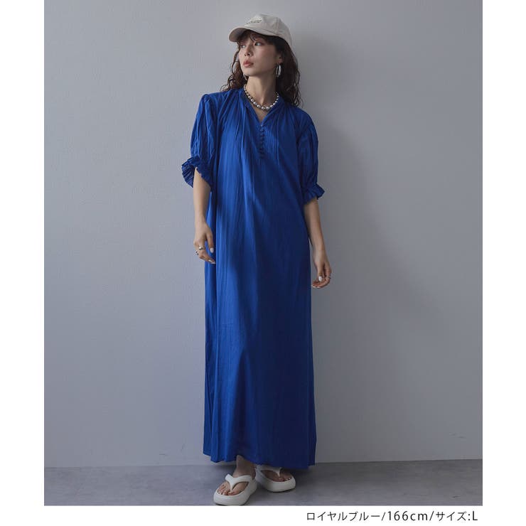 インド綿スキッパーロングワンピース 韓国 夢展望 bohmal | 夢展望 | 詳細画像14 