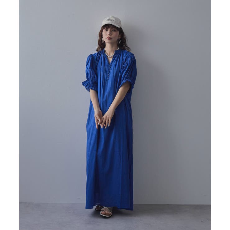 インド綿スキッパーロングワンピース 韓国 夢展望 bohmal | 夢展望 | 詳細画像16 