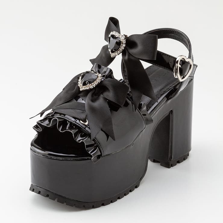 レア！夢展望Dearyハートヒールサンダル リボン