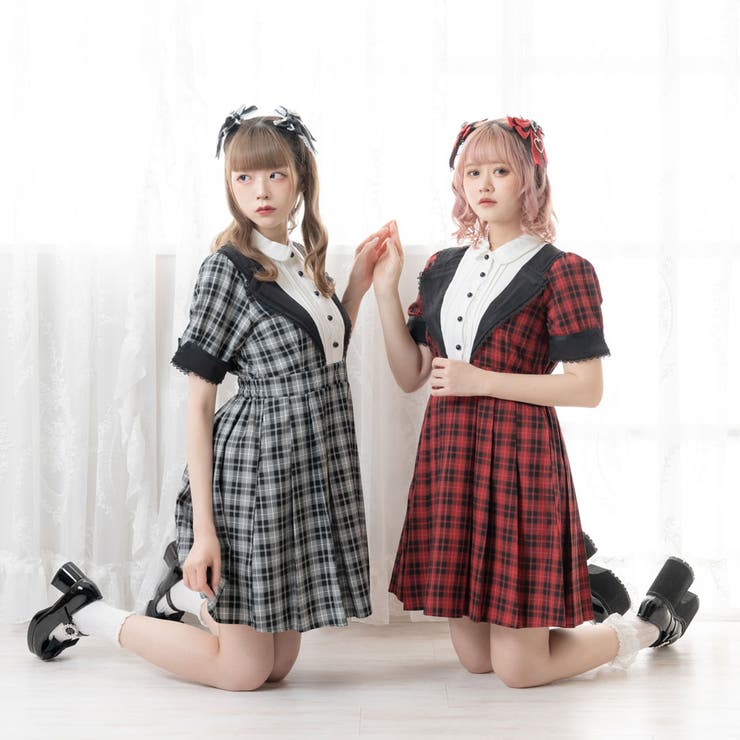 アイドルレースリボンワンピース 量産型 地雷系 夢展望[品番