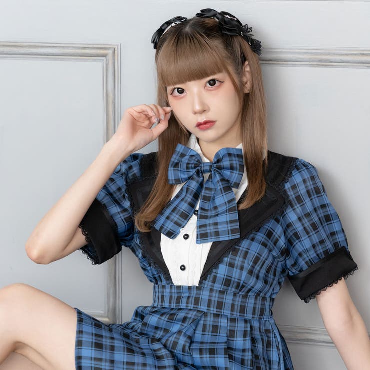 アイドルレースリボンワンピース 量産型 地雷系 夢展望[品番 アイドルレースリボンワンピース 量産型 地雷系 夢展望[品番