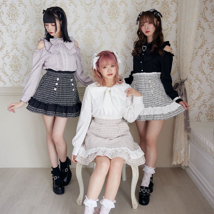 EAT ME　量産型　地雷系　韓国　コンカフェ　台形スカート　ガーター　細見え EAT ME 量産型 地雷系 韓国 コンカフェ 台形スカート ガーター