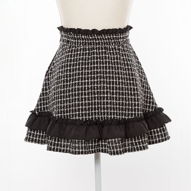 ハートビジューフリルツイードスカート 量産型 地雷系 夢展望 | DearMyLove | 詳細画像17 