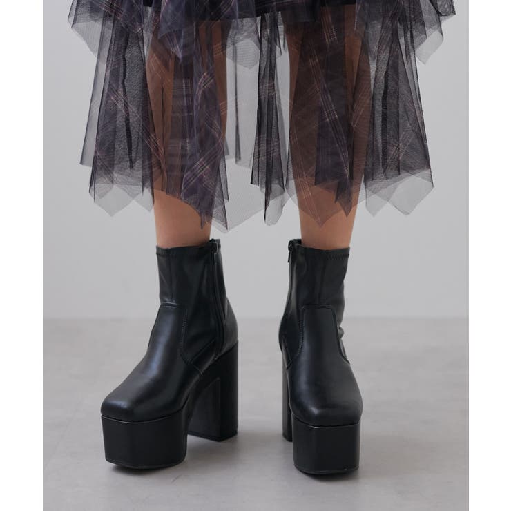 12cm厚底ストレッチショートブーツ 韓国 夢展望 ギャル ガーリー アイドル | 夢展望 | 詳細画像17 