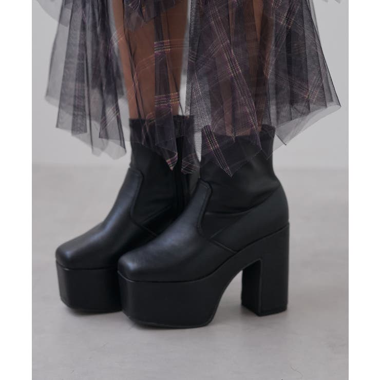 12cm厚底ストレッチショートブーツ 韓国 夢展望 ギャル ガーリー アイドル | 夢展望 | 詳細画像21 