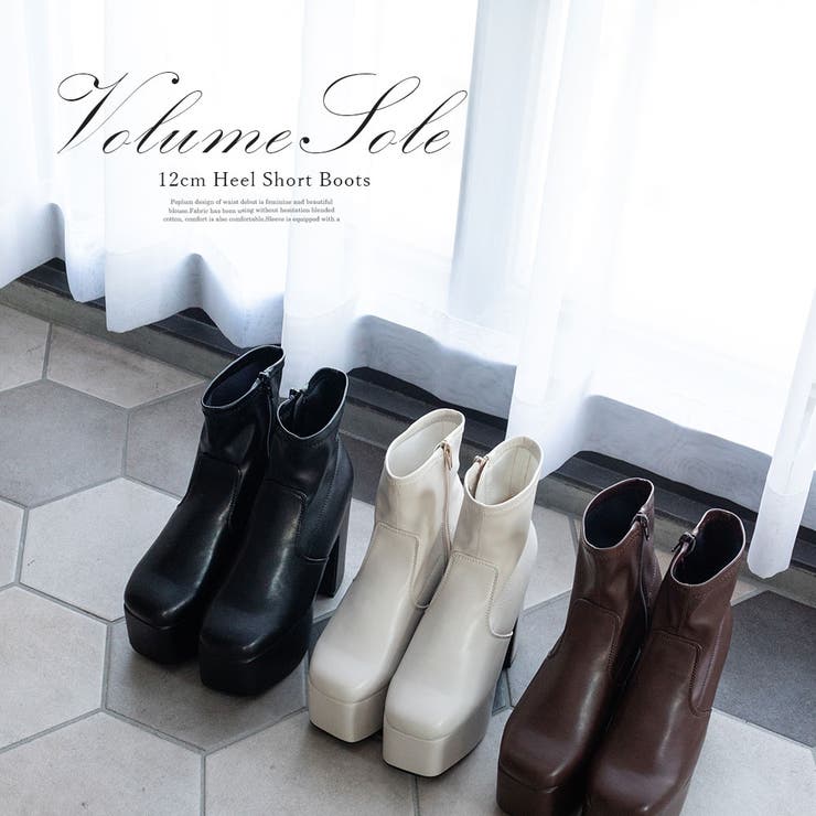 12cm厚底ストレッチショートブーツ 韓国 夢展望 ギャル ガーリー アイドル | 夢展望 | 詳細画像24 