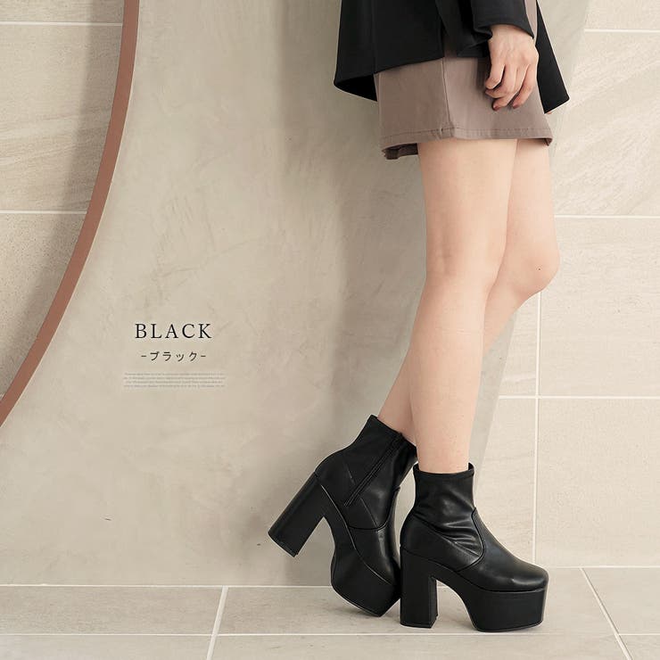 12cm厚底ストレッチショートブーツ 韓国 夢展望 ギャル ガーリー アイドル | 夢展望 | 詳細画像26 